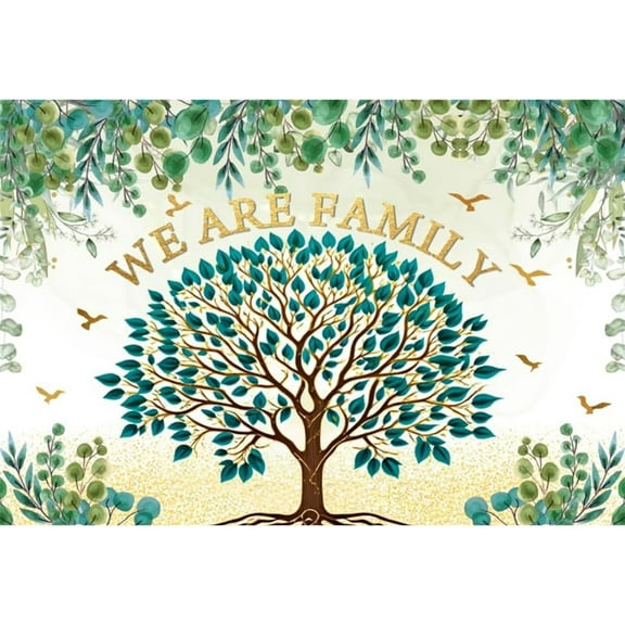 Family Reunion Beautiful Backdrop Greenery Eucalyptus Leaves Family Green Tree Forest Decorations Background Welcome Sweet Home House Gathering Birthday Newborn Gender Reveal Banner Photo Booth