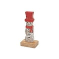 thumbnail image 1 of Christmas Mango Wood Snowman With Top Hat On Base, 1 of 3