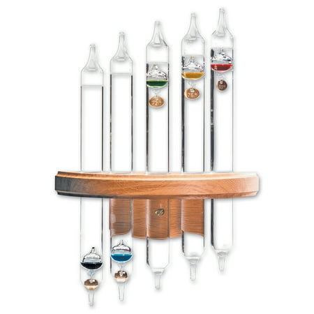 - Galileo Thermometer 5-Tube Oak