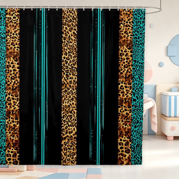 Erosebridal Vintage Cheetah Print Shower Curtain 72Wx72L,Classic Leopard Bathroom Curtain