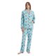 thumbnail image 5 of GLOBAL Conjunto de Pijama de Franela para Mujer, Pijama 100% Algodón para Mujer, Ropa de Estar por Casa, Manga Larga, Botón, Cordón en la Cintura, Ropa de Dormir Cálida, Conejo Verde XS, 5 of 6