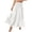 White, variant on Womens Fashion Casual Beach Flowy Solid Midi Skirt Pleated High Waist Elastic Waist Lightweight A Line Long Skirt