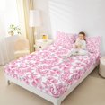 thumbnail image 4 of Manfei Paisley Bed Sheets,Retrp Rustic Flower King Sheets,Pink White Sheet Set For Girl,Luxury Bedroom Decor,4 Pieces, 4 of 7