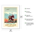 thumbnail image 2 of Casablanca Morocco - by Air Atlas (Le Maroc Par) - Vintage Airline Travel Poster by Albert Brenet c.1950 - Fine Art Matte Paper Print (Unframed) 18x24in, 2 of 4