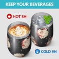 thumbnail image 4 of 12oz Stemless Wine Tumblers Black Christmas Santa Pattern Vacuum Insulated Stainless Steel Travel Tumbler Cups Mug with Lid and Straw for Champaign,Cocktail,Beer with Cleaning Brush, 4 of 5