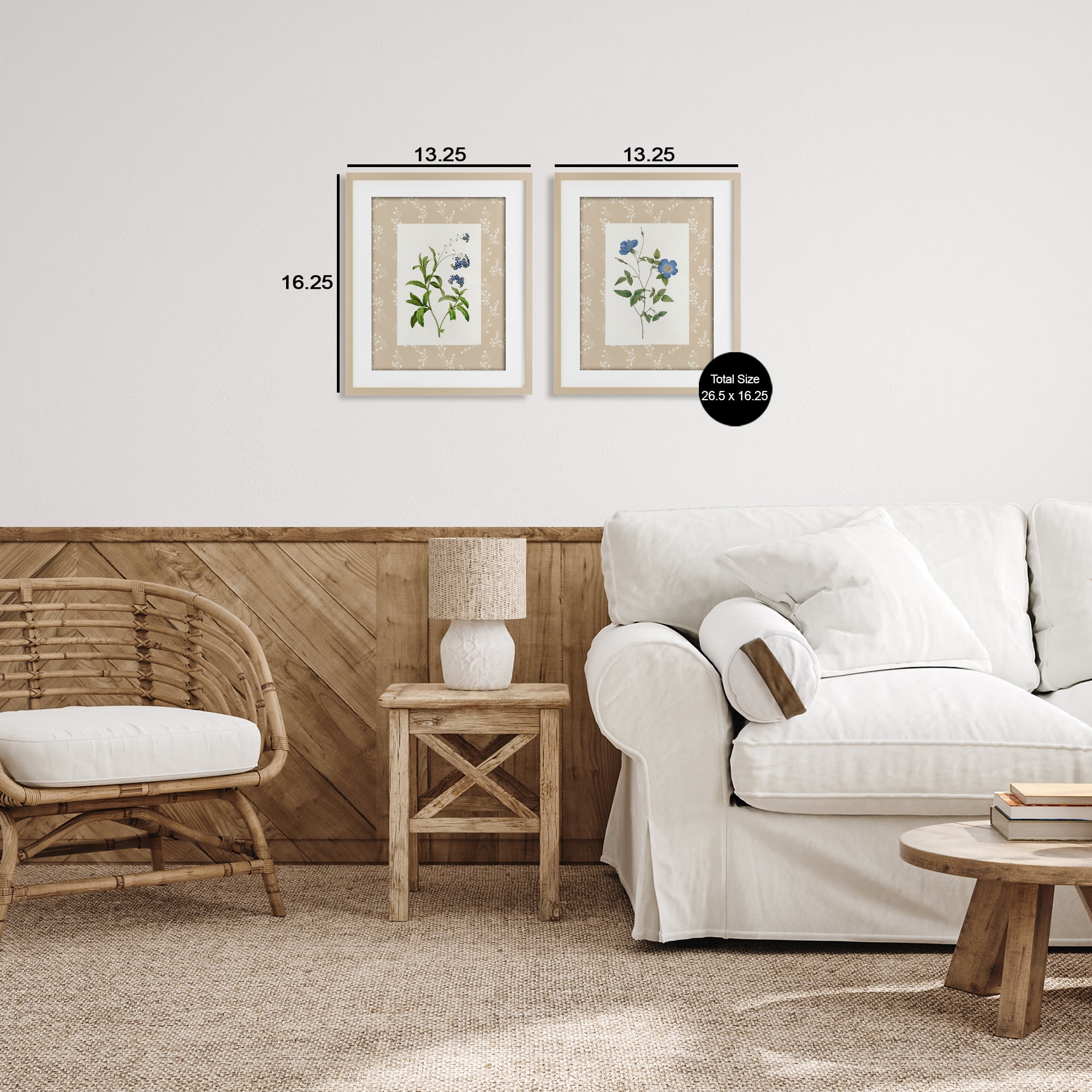 Stupell Industries Herbs on Beige Botanicals 2 Piece Birch Framed Print Under Glass Set, design by Val Rhodes