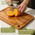 thumbnail image 4 of OVINESY Bamboo Cutting Board Set with Storage Stand, 4 Pcs Wood Cutting Boards for Kitchen, Deep Juice Grooves, Knife-Friendly Surface, Space-Saving Charcuterie & Meal Prep Board Set for Home Kitchen, 4 of 9