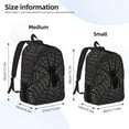 thumbnail image 3 of Honeii Black Spider On Web 1 Print Canvas College Laptop Backpack, Durable Rucksack Travel Notebook Bag School Backpack Book Bag for Men Women-Medium, 3 of 7