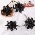 thumbnail image 2 of XEAZON 16 Pcs Christmas Glitter Flower, 6.3 inch Christmas Glitter Poinsettia Flowers, Poinsettia Flowers Tree Ornaments, Festival Xmas Decor for Wedding Christmas Party Home Decoration (Black), 2 of 9
