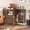 Rustic Brown, variant on WARAYZ Guitar Stand and Record Player Shelf, Vinyl Record Organizer Cabinet with Built-in Power Outlet and Speaker Storage