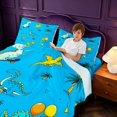 thumbnail image 3 of Manfei Cute Cartoon Dino Animals Queen Sheets,Kawaii Cars Queen Sheet Sets,Blue Green,4 Pieces,1 Flat Sheet,1 Fitted Sheet and 2 Pillowcases, 3 of 6