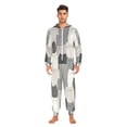 thumbnail image 3 of FORMRS Onesies Pajama for Adults Unisex Hoodie Winter Jumpsuit One Piece Sleepwear, Sizes S-2XL, Gray Cute Cats, 3 of 7