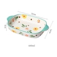 thumbnail image 2 of Home Rectangular Baking Bowl Microwave Oven Special Utensils Double Ear Ceramic Baking Dish Cheese Baked Rice Plate, 2 of 6