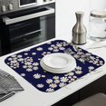 thumbnail image 2 of 2 Pcs Daisy Floral Dish Drying Mat - 16 X 18 Inch Absorbent Microfiber Kitchen Counter Mat – Quick-Dry Dish Rack Alternative, Dish Drying Pad for Dishes, Cups, Utensils, Pots & Pans, 2 of 3