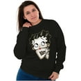 thumbnail image 3 of Betty Boop Cheetah Print Bling Women Crewneck Sweatshirt Brisco Brands M, 3 of 5