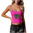 thumbnail image 2 of HOMBOM Womens Summer Tank Tops Scoop Neck Crop Camisoles St.Patrick's Day Y2k Hot Pink Sleeveless Lightweight Slim Tops for Young Woman, 2 of 6