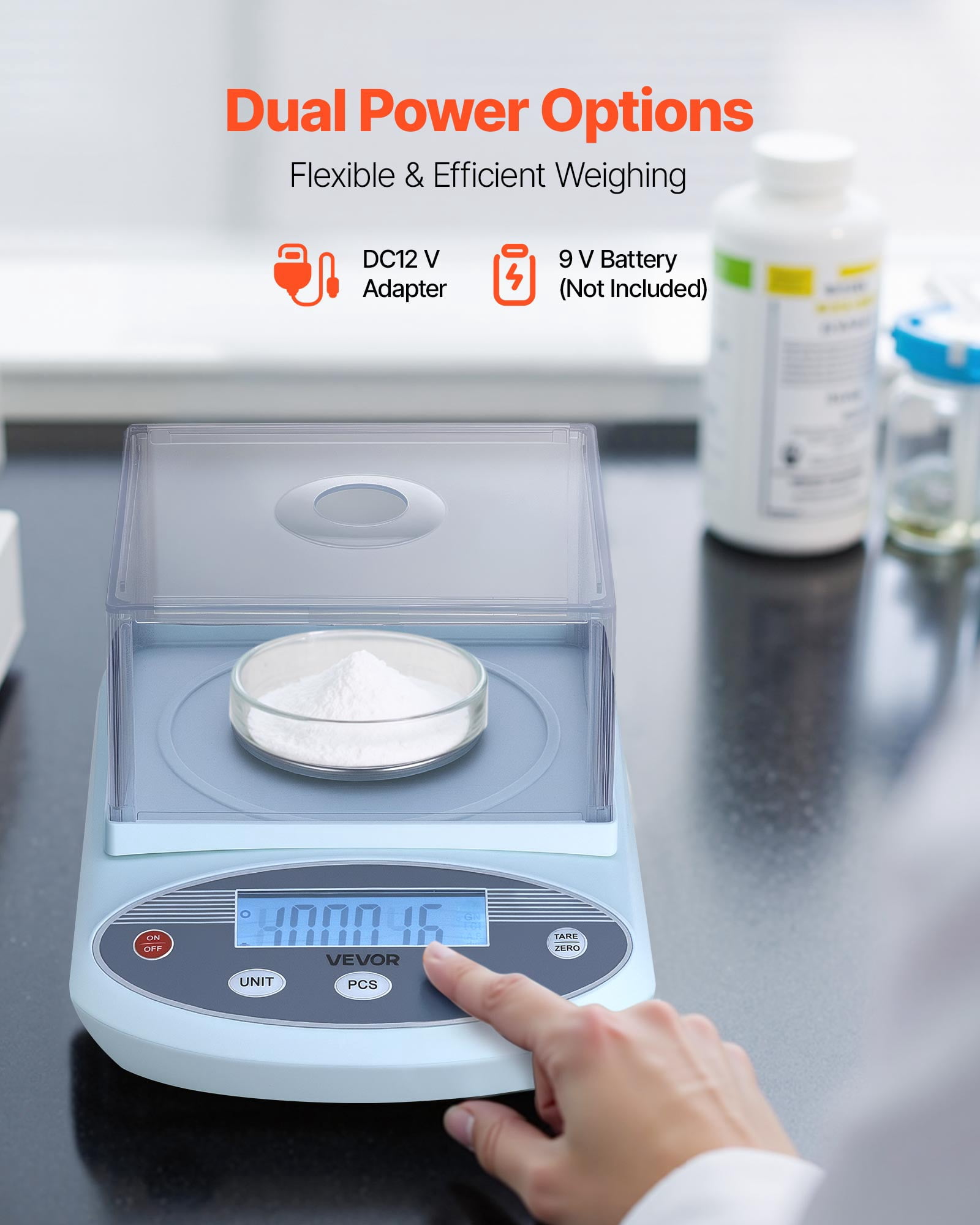 VEVOR Analytical Balance, 200 g x 0.001 g, High Precision Accuracy Lab Scale, 13 Units Electronic Digital Analytical Balance with Glass Draft Shield and Weighing Pan, for Laboratory Jewelry Pharmacy