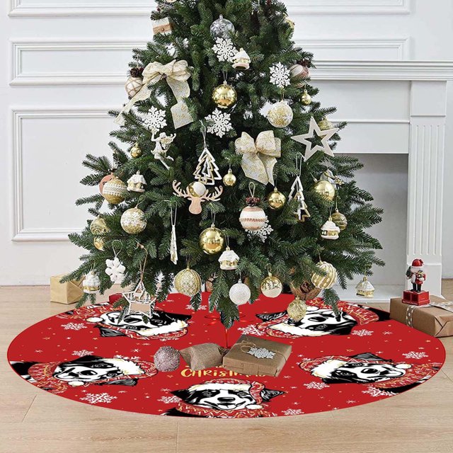 Czzoypi Jupe de Sapin de Noël (Rouge) Jupe de Sapin de Noël Éléments Classiques de Noël Décoration de Sapin Jupe de Sapin de Noël Décoration de Bas de Sapin Tablier Cadeau