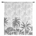 thumbnail image 2 of Palm Trees Semi Sheer Curtains Drapes for Living Room, Bedroom, French Doors Window 72 Inches Long, Black Grey Tropical Plants Summer Forest Rod Pocket Chiffon Curtain Drapery Voile Draperies Panel, 2 of 6