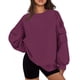 thumbnail image 3 of Sudadera Sentuca para mujer, lisa, informal, con cuello redondo, holgada, de manga larga, 3 of 6