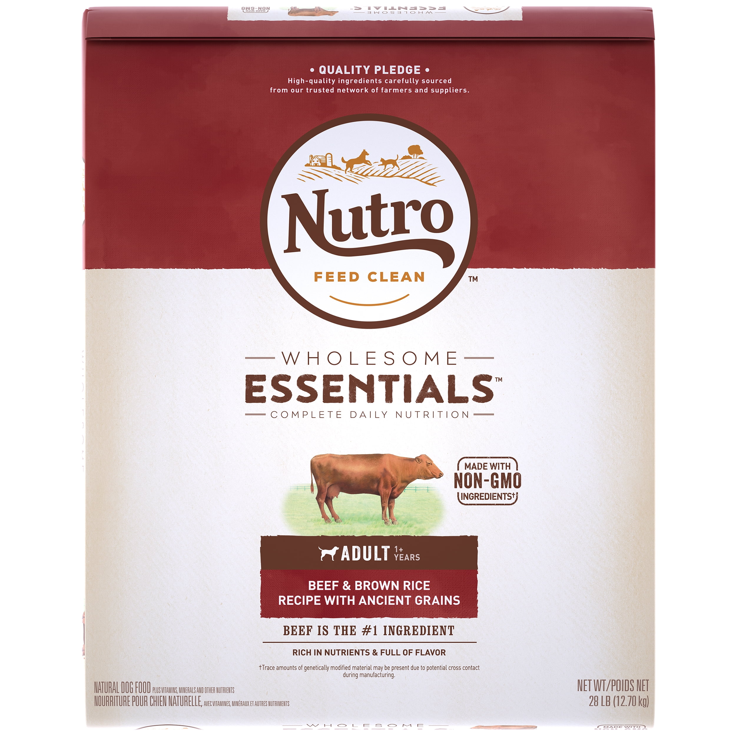 NUTRO WHOLESOME ESSENTIALS Adult Dry Dog Food, Beef & Brown Rice Recipe