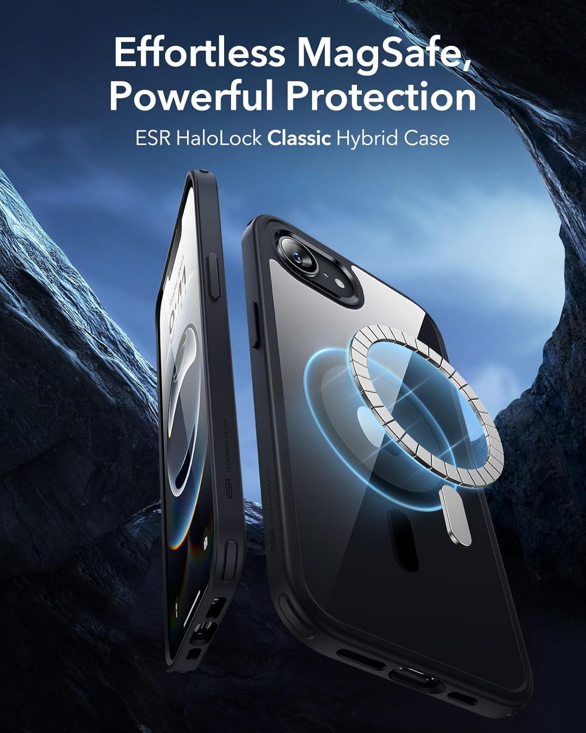 CRKMGS-iPhone 16e Case, MagSafe Compatible, Military-Grade Protection, Magnetic, Clear Black