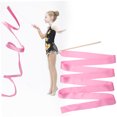 thumbnail image 3 of FESTFENDS 2Pcs Gymnastics Ribbon Satin for Dance Routine Performance Props Pink, 3 of 8