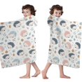 thumbnail image 4 of Cute Hedgehog Pattern Hooded Bath Towel，60"x35" for Ages 3 To 12 Kids, Quick Dry Lightweight Soft Microfiber Hood Beach Towel Cover Up for Kids, 4 of 7