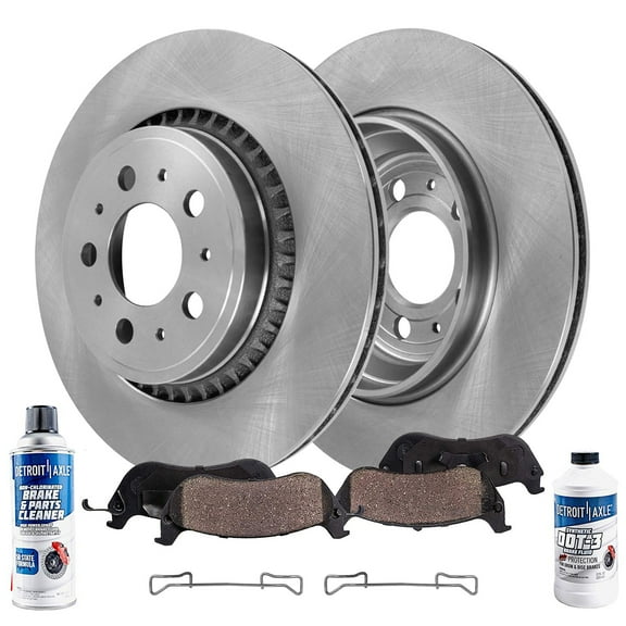 Detroit Axle - Rear Brake Kit for 03-14 Volvo XC90 Disc Brake Rotors 2003 2004 2005 2006 2007 2008 2009 2010 2011 2012 2013 2014 Ceramic Brakes Pads Replacement 12.13" Rear Rotor