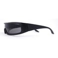 thumbnail image 3 of Monolens Narrow Shield Cyclops Wrap Robotic Plastic Sunglasses All Black, 3 of 4