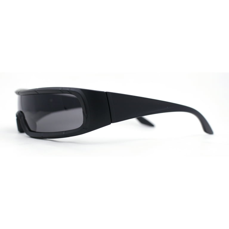 Monolens Narrow Shield Cyclops Wrap Robotic Plastic Sunglasses All