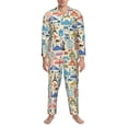 thumbnail image 3 of Fotbe Famous Places Pijama de Hombre con Estampado de Manga Larga, Conjunto de 2 Piezas, Ropa de Dormir Suave y Cómoda con Bolsillos-Medium, 3 of 7