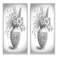 thumbnail image 2 of Designart "Monochrome Still Life of Wildflowers I" Floral Framed Wall Art Set Of 2 - Traditional White Framed Canvas Set For Living Room Decor, 2 of 6