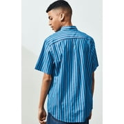 Obey SKY BLUE MULTI Langton Short-Sleeve Striped Regular Fit Shirt, US Medium