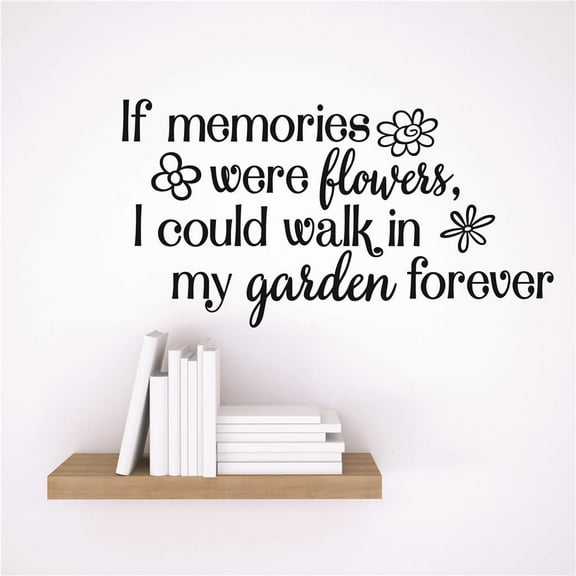 Do It Yourself Wall Decal Sticker If Memories Were Flowers, I Could Walk In My Garden Forever. Design Memorial Remembrance Quote 20x20"