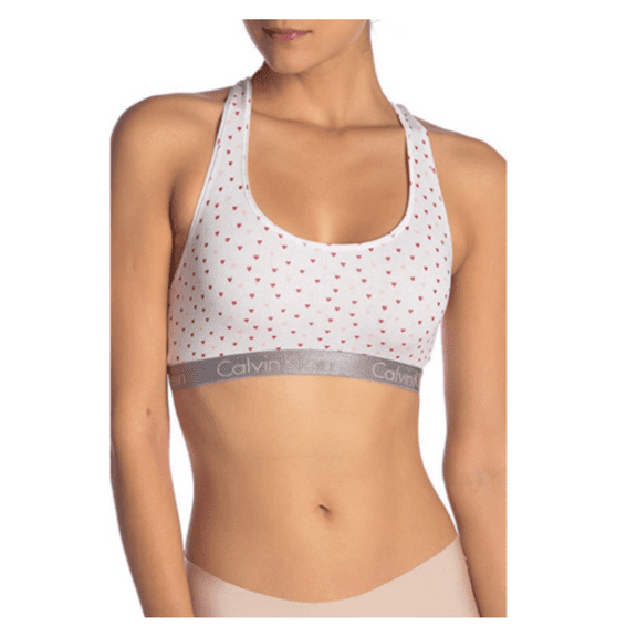 Calvin Klein Women's Carousel Logo Bralette red heart, Small