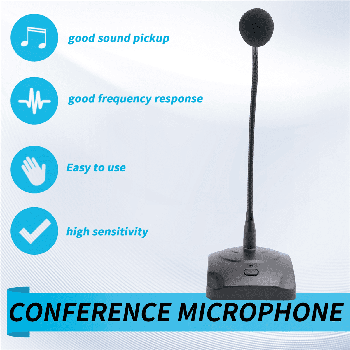QR-501 Wired Conference Microphone, Office Meeting Gooseneck Recording Microphone Condenser