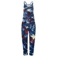 thumbnail image 2 of DDAPJ pyju 4th of July Jumpsuits for Women Dressy Casual Baggy Overalls Independence Day Spaghetti Strap Wide Leg Rompers Sleeveless American Flag Printed Long Playsuit Deals of Today Z-Blue XL, 2 of 4