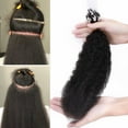 thumbnail image 3 of Benehair Human Hair Extensions Afro Kinny Straight Micro Loop Microlinks Remy Hair Full Head 1g Black Thick 100g, 3 of 8