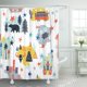 thumbnail image 1 of ABPHQTO Orange America USA Tourist Symbols Emblemas únicos Diseño para Animal Artistic Bear Cortinas de ducha de baño impermeables Set 165x180 cm, 1 of 2