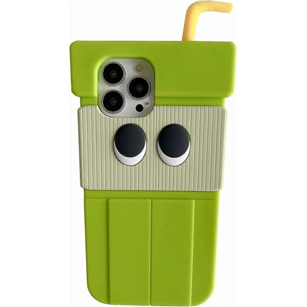 Case for iPhone 14 Pro Max,Kawaii 3D Cartoon Kiwi Fruit Phone Case Design with Keychain Soft Silicone Shockproof Protector Cute Green iPhone 14 Pro Ma