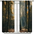 thumbnail image 2 of Red Maple Forest Curtains, Natural Scenery Forest Trees and Grass Pattern Printed Window Treatments for Bedroom Living Room Thermal Insulation Curtains 42x63 Inch, 2 of 6