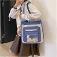 thumbnail image 2 of Mochila escolar kawaii, bolso de mano japonés con cremallera para adolescentes, artículos escolares estéticos kawaii (azul), 2 of 5