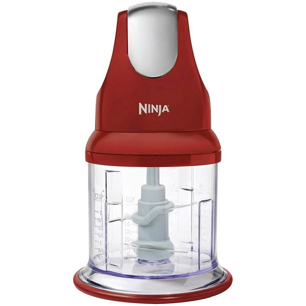 Hachoir à Nourriture Électrique au Lave-Vaisselle Ninja NJ100 avec 1 Commande par Impulsion Tactile, Rouge