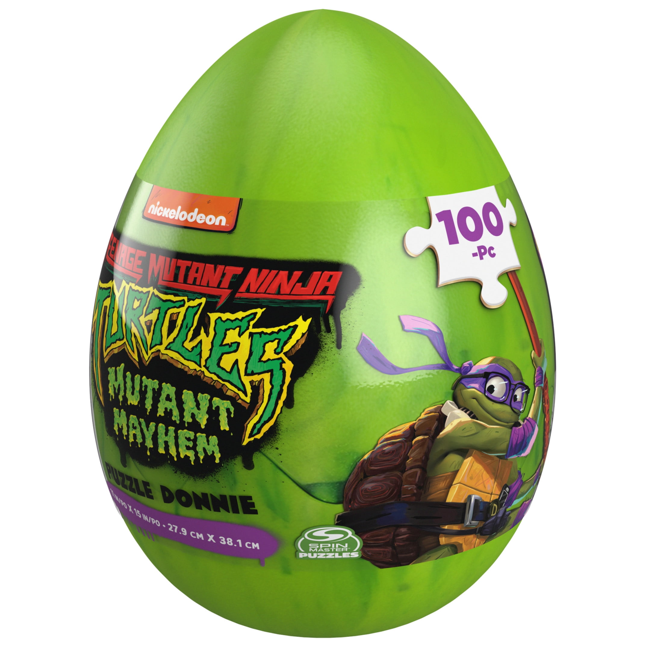 Teenage Mutant Ninja Turtles 100-Piece Donnie Puzzle in Egg Package | Donatello Mutant Mayhem Movie | Ninja Turtles Toys | Puzzles for Kids Ages 4-8