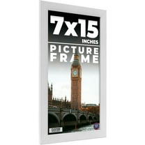 7x15 Frame White Solid Wood Picture Frame Includes UV Acrylic Shatter Guard Front, Acid Free Foam