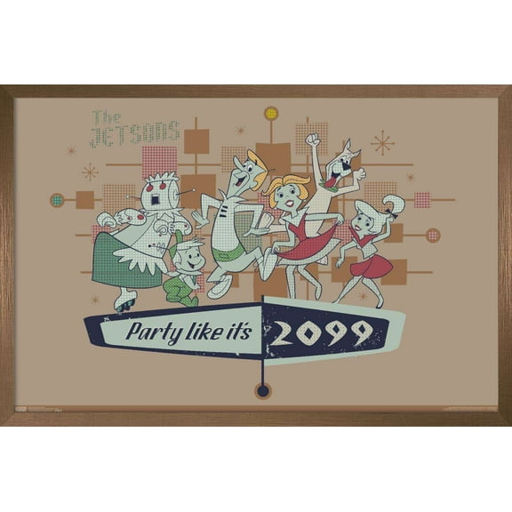 The Jetsons - Party Wall Poster, 14.725" x 22.375", Framed