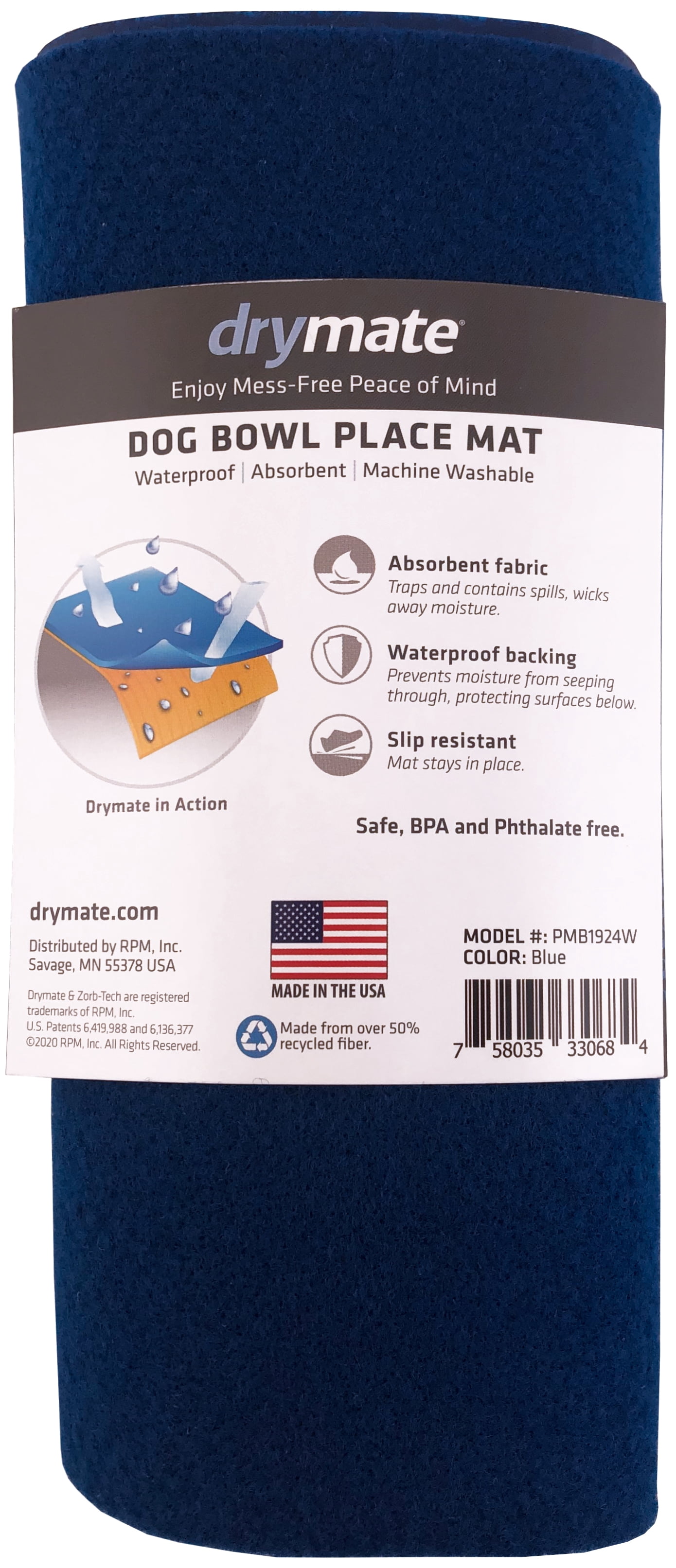 Drymate Dog Pet Bowl Place Mat, Polyester