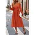 thumbnail image 4 of Vestido PRETTYGARDEN cruzado maxi de manga larga y escote en V XXL, 4 of 7