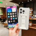 thumbnail image 4 of e6a For iPhone 15 Pro Max Case Clear TPU Phone Cover I-shape Wristband v1h Finger Holder -, 4 of 5